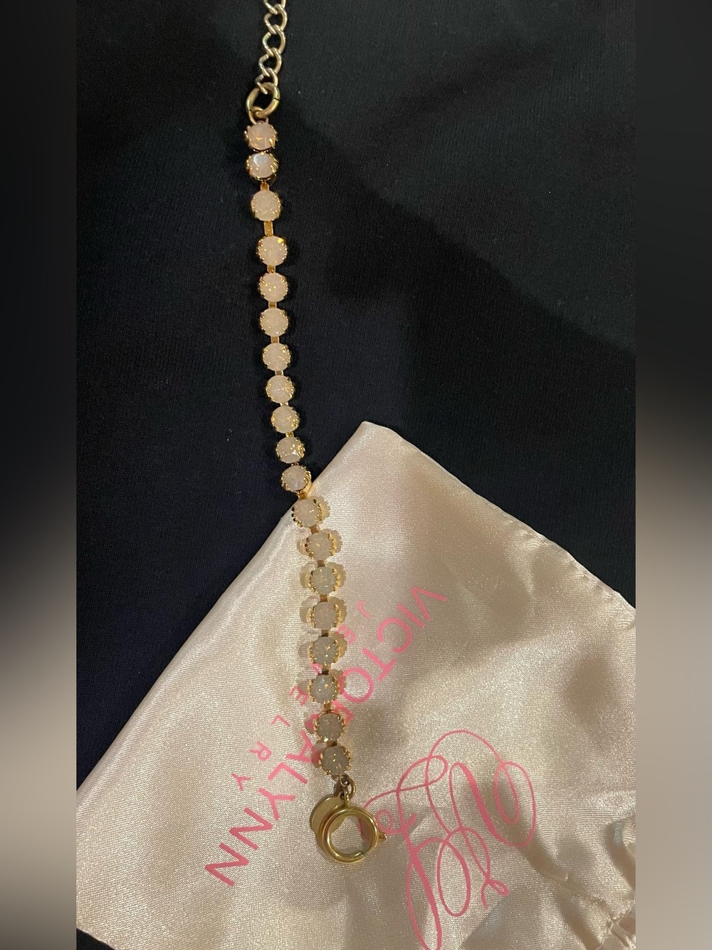 Victoria Lynn Gold Bracelet with Opalescent Beads